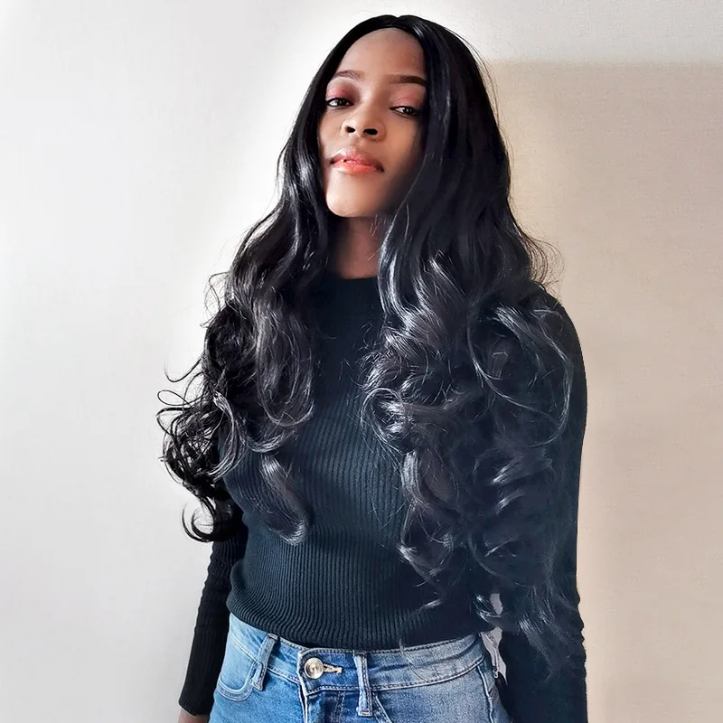 

Synthetic Wigs Long Curly Women's Big Wave Natural Black African Wig, Pics