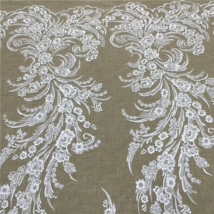 

JORICE Classic Flower Embroidery Lace Fabrics High Quality Lace Fabric For Wedding Dress, As the picture shows