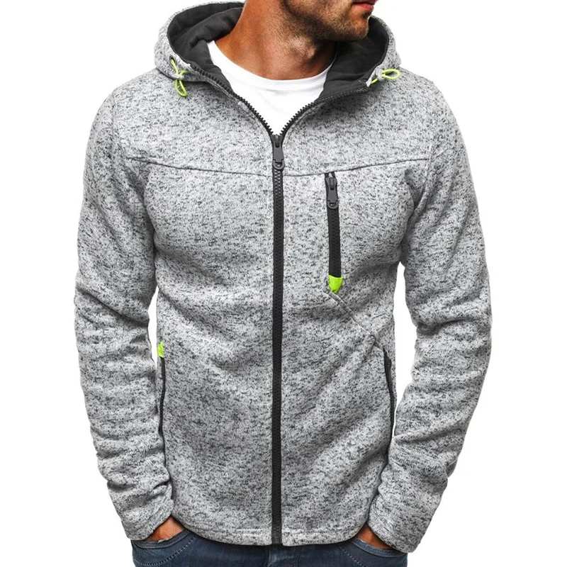 

Mens Sports Leisure Cardigan Hooded Zipper Jacket, Customized color
