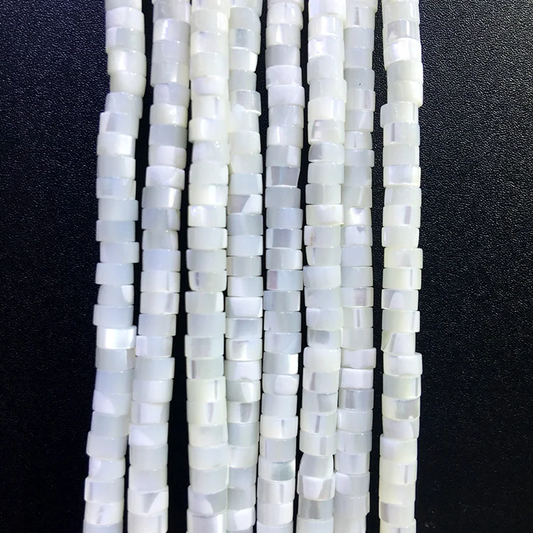

SP4228 White Yellow Mother of Pearl Shell Tube beads,Brown MOP shell Heishi Disc beads