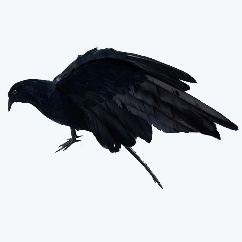 

Crows Life size Extra Large Handmade Black Feathered Crow for outdoor Decoration