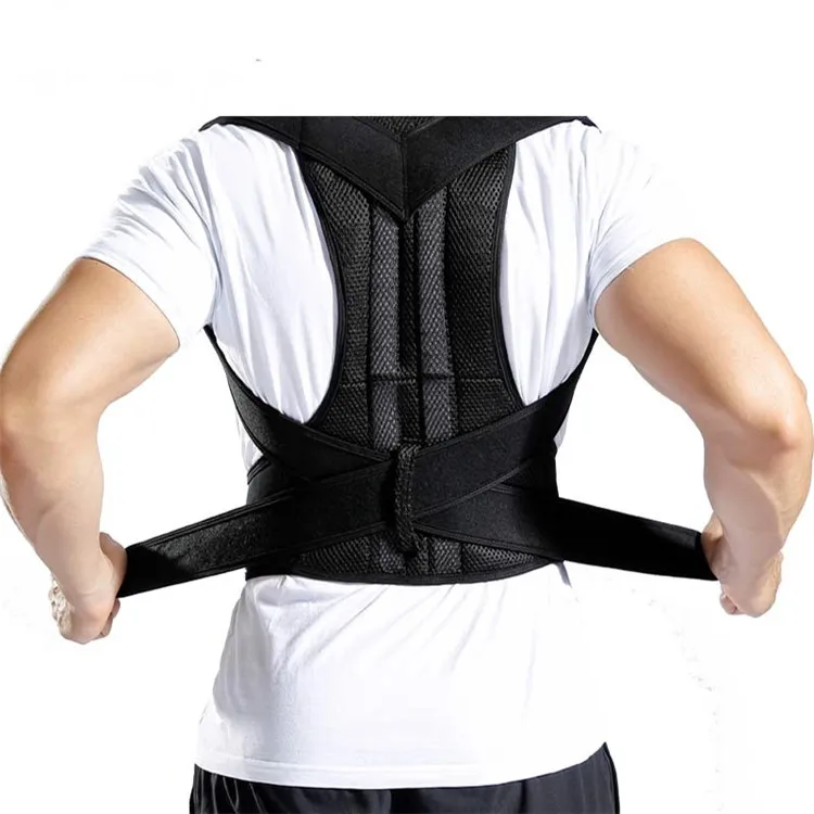 

Hot Sale Breathable Adjustable Back Brace Lumbar Support Back Shoulder Brace Posture Corrector Vest Belt For Men Women