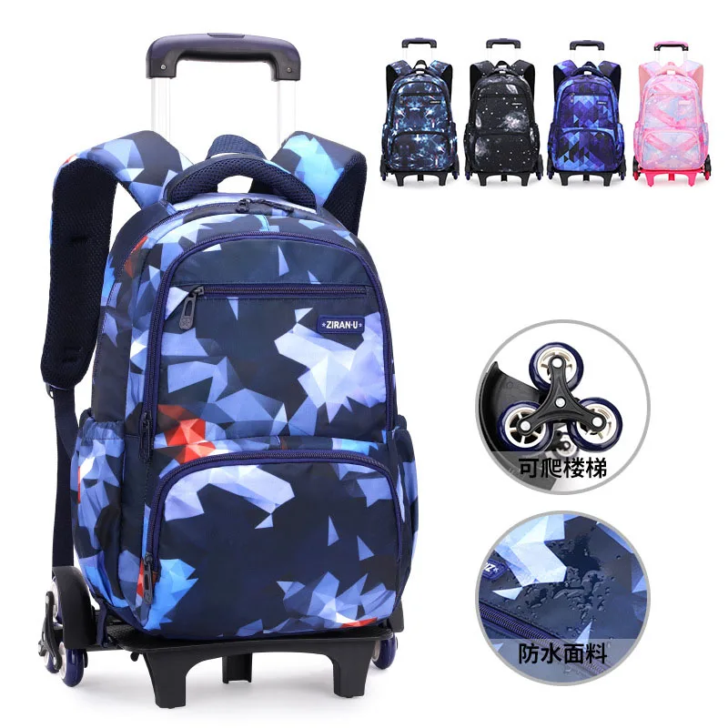 

6 wheels Oxford Backpack High School Students trolley school bag for boy and girl wholesale