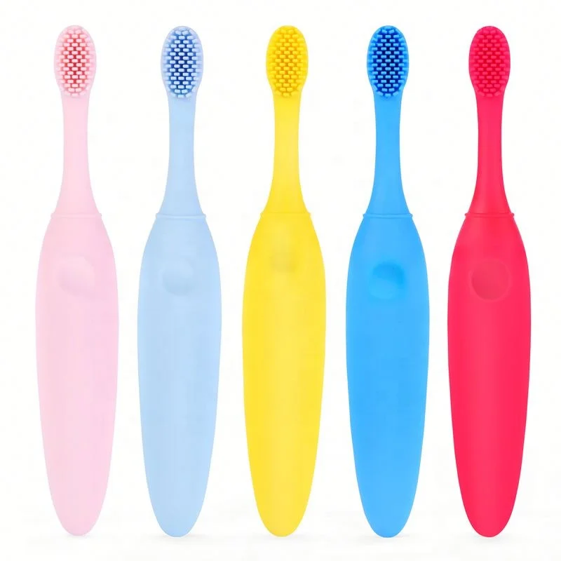 

Silicone Children's Toothbrush Baby Products, Yello,pink,blue,red,sky blue