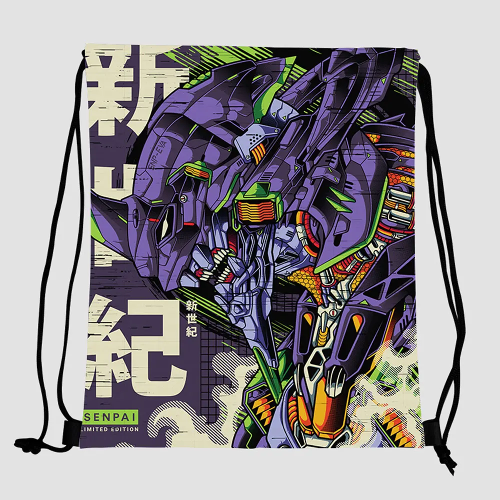 

custom logo anime EVA Gundam Godzilla ninja backpack polyester drawstring bag