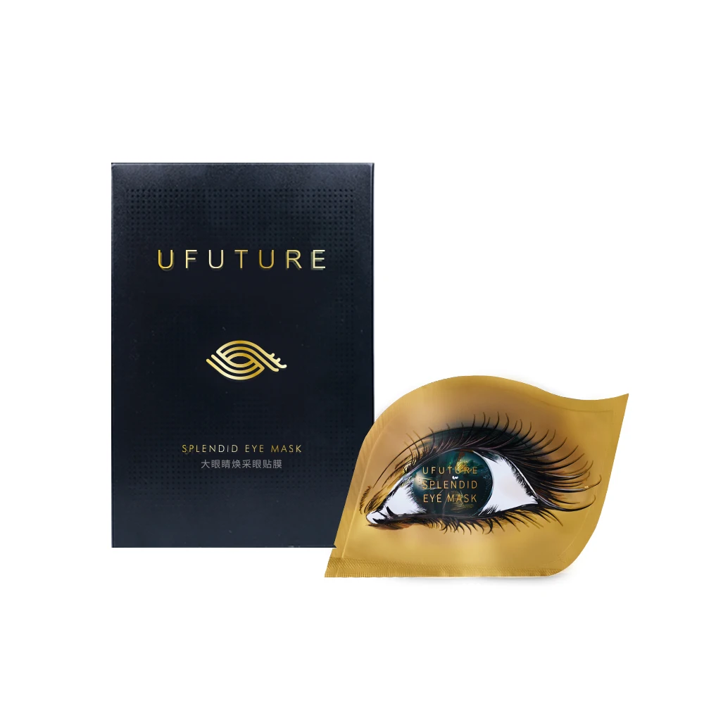 

Eye Mask Gold Sheet Crystal Releasing Light Cover Eye Mask 3 Years Regular Size Powerfully Anti-aging Quick Effect Firming, Black