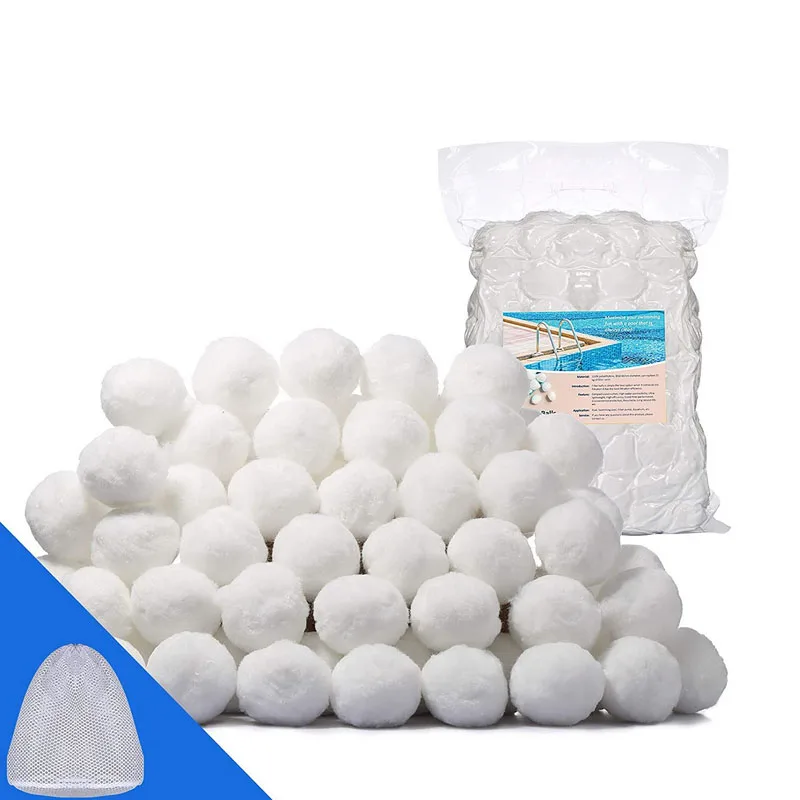 

High Filtration Precision Less Back Washing Filter Media Fiber Ball For Swimming Pool, White