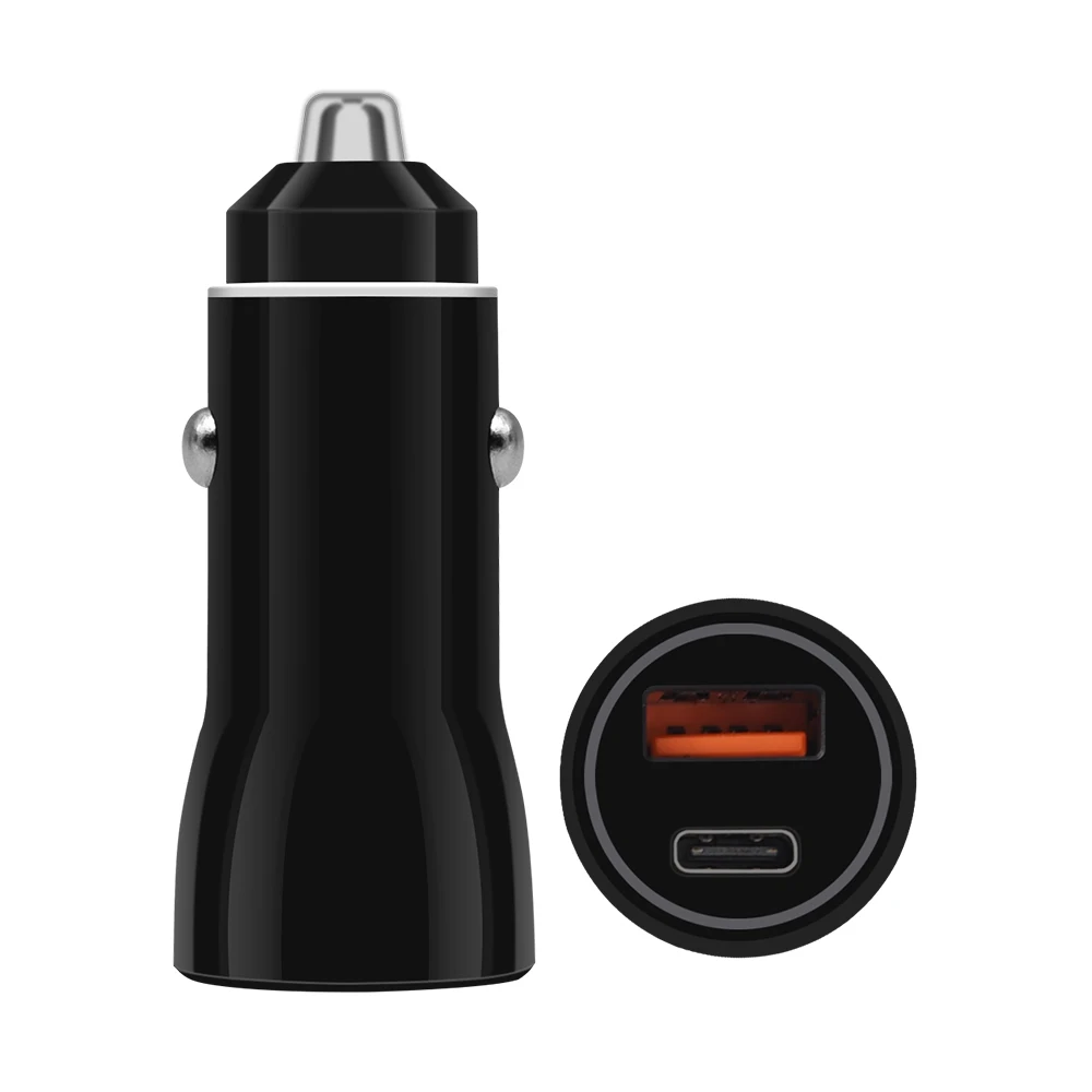 

Car Charging Accessories Dual USB Car Charger Adapter PD Type C Port 3.1A Smart Car Charger For iPhone, Black/white