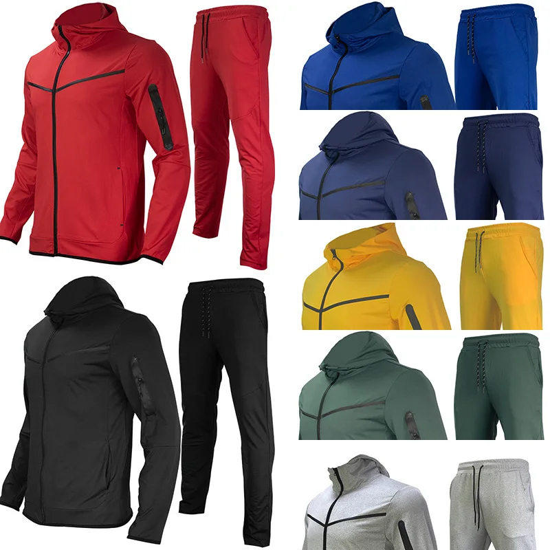 

custom high quality zip up hoodie tracksuit set latest sportswear men's 2 piece zipper tracksuit sweatsuit, Custom color