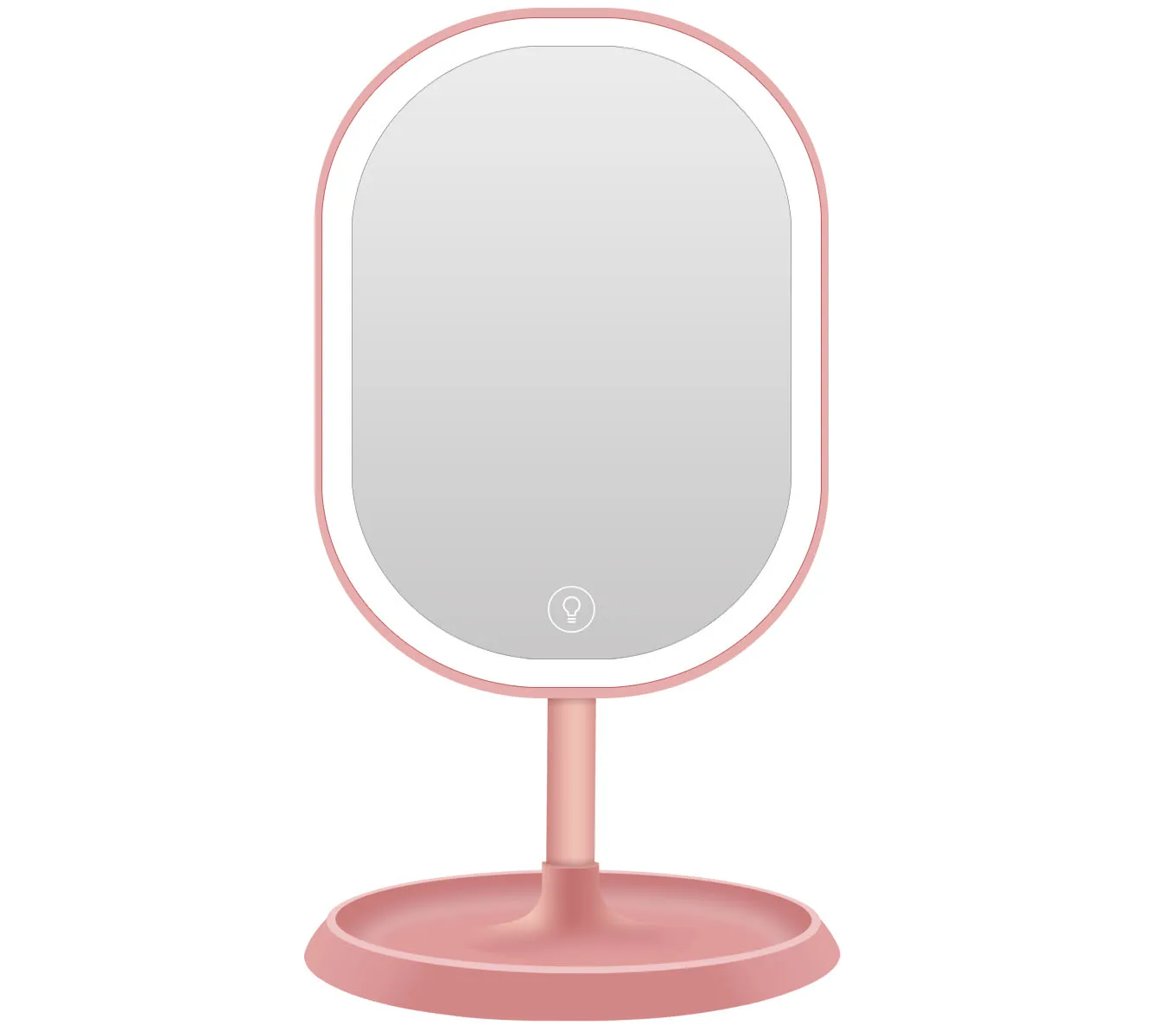 

Touch sensor switch and 3 color and Stepless brightness adjustment desktop mirror for girls makeup, White/pink/red/customized