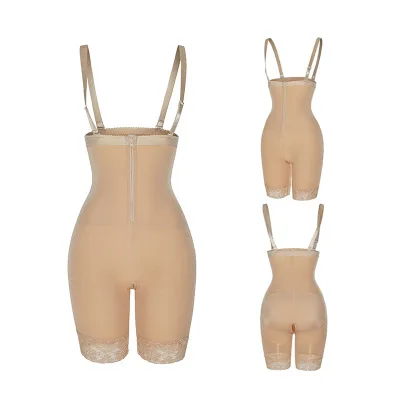 

Plus Size Tummy Women Colombian shapewear bodysuit full body shaper waist cincher, Black,nude