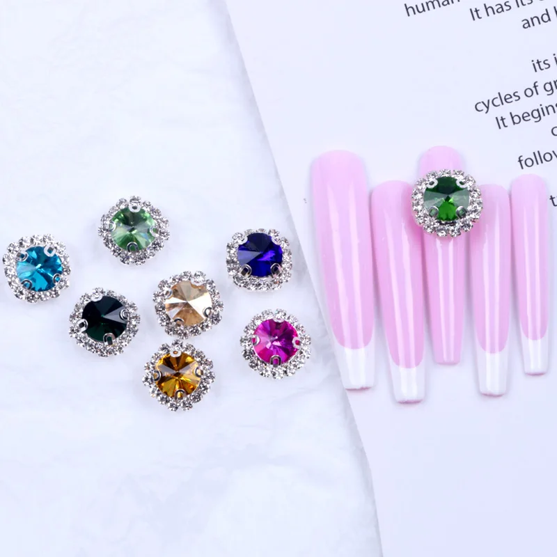 

TSZS Luxury Rhinestone Big Nail Charms Flashing Round diamond nail art Decoration Bling Gems Rhinestone For Manicure