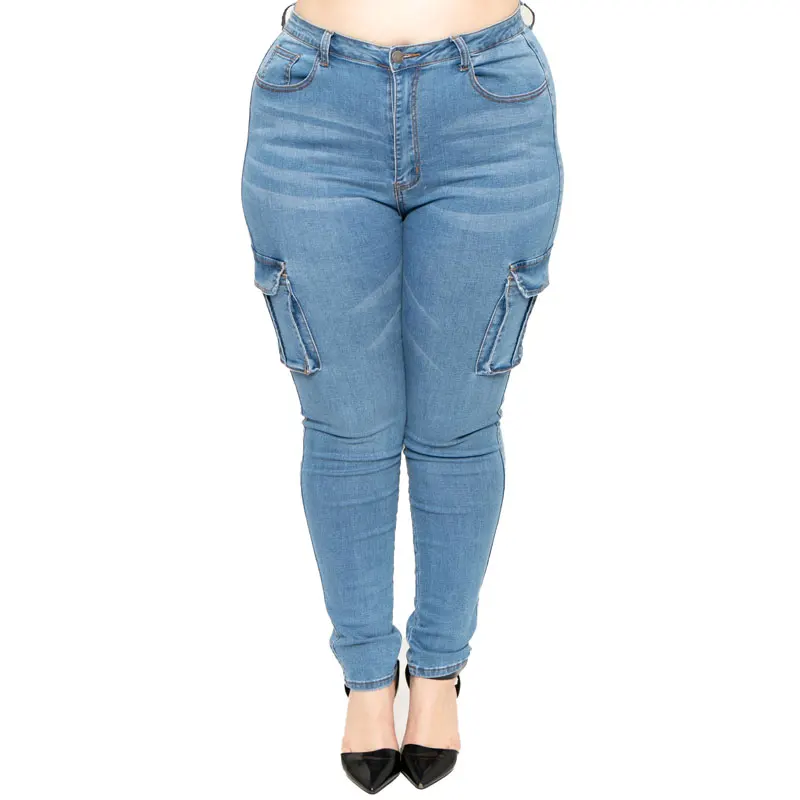 

90910-MX22 new look side pockets designs plus size jeans for women