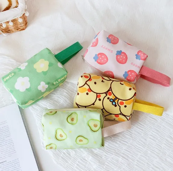 

factory stock can customized logo cotton mini hand bag cosmetic organizer bag