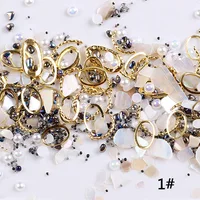 

TSZS Summer Style Wholesale Shell Nail Art Decoration 3D Glitter Mixed Alloy Rhinestone Pearls Nail Accessories