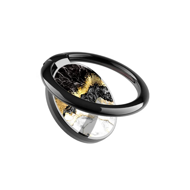 

OEM Small Order Acceptable Round Marble Pattern Phone Ring Holder, Black/silver/gold/rose gold