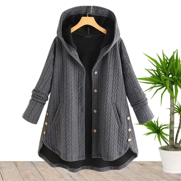 

Wholesale 5XL Winter Clothes Plus Size Long Sleeve Cotton Hoodies Coat Jackets For Women 2021
