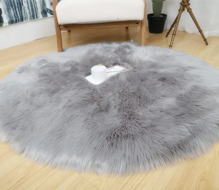 Round Luxury And Soft Faux Fur Rug Round Rug Bed Room Living Room Sofa Mat Area Rug Carpet Modern Buy Faux Fur Rug Round Rug Faux Fur Carpet New Luxury Imitation Artificial Wool