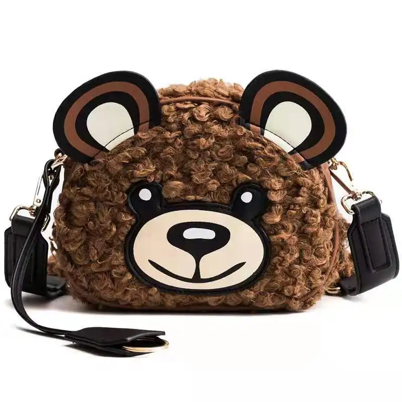 

Winter Qute Vintage Children Crossbody Ladies fur hand bags