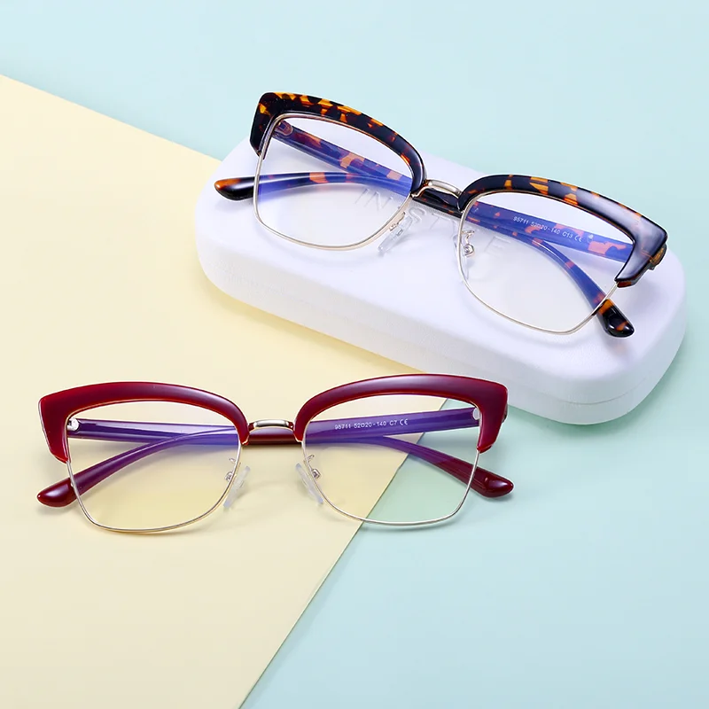 

Trendy New Style Anti Blue Light Glasses Frame Women Custom Logo Spectacles Optical Eyewear Glasses 2020, Any color available