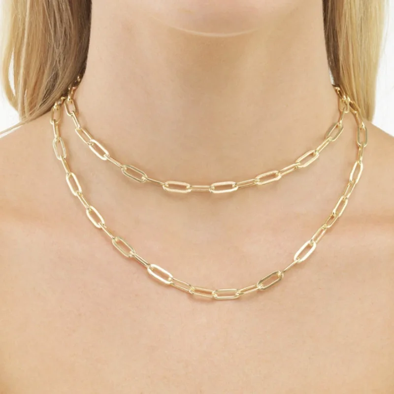 Enamel Color Gold Chunky Chain with Screw Link Clasp 18K Necklace – Wynwood  Shop