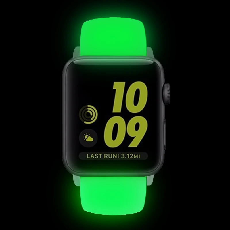 

Luminous Silicone apple watch 6 bands, Optional