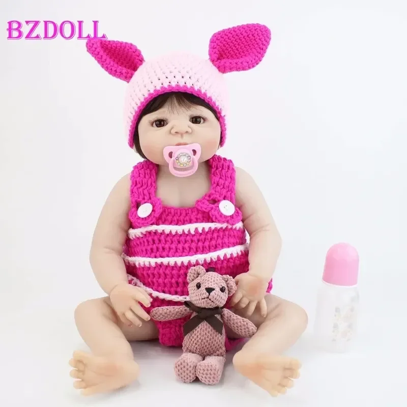 

55" Full Silicone Vinyl Reborn Dolls Newborn Babies Bebe Girl Full Body Silicone Toy