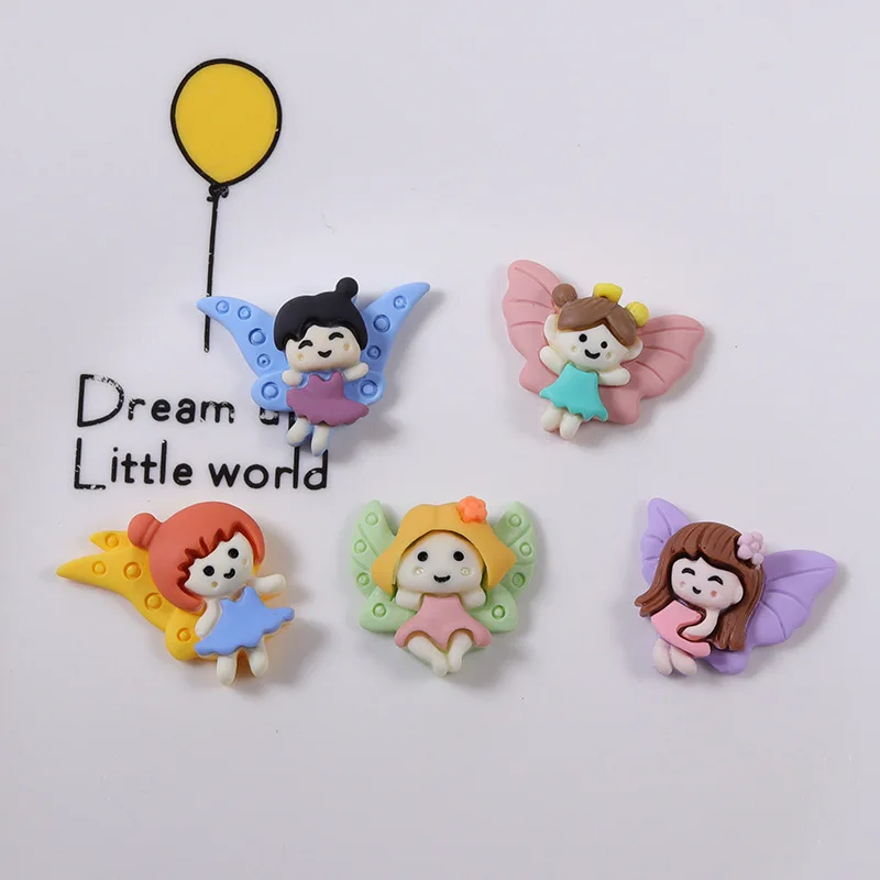 

yiwu wintop hot sale lovely wing angel faery design keychain accessories flat back resin cabochon charms