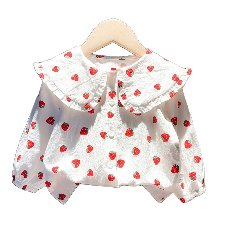 

Kids Soft Cotton Clothing Summer Autumn Kids Long sleeve Tops Blouse 1-5T Girls Clothes Shirt, 17 color