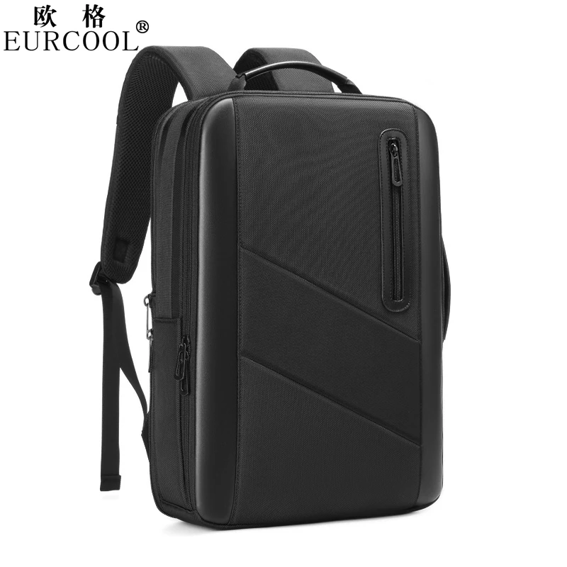 

Eurcool Urban Business Fashion Men Portable Waterproof Expandable Personalized Slim Laptop Backpack With USB Charging Port