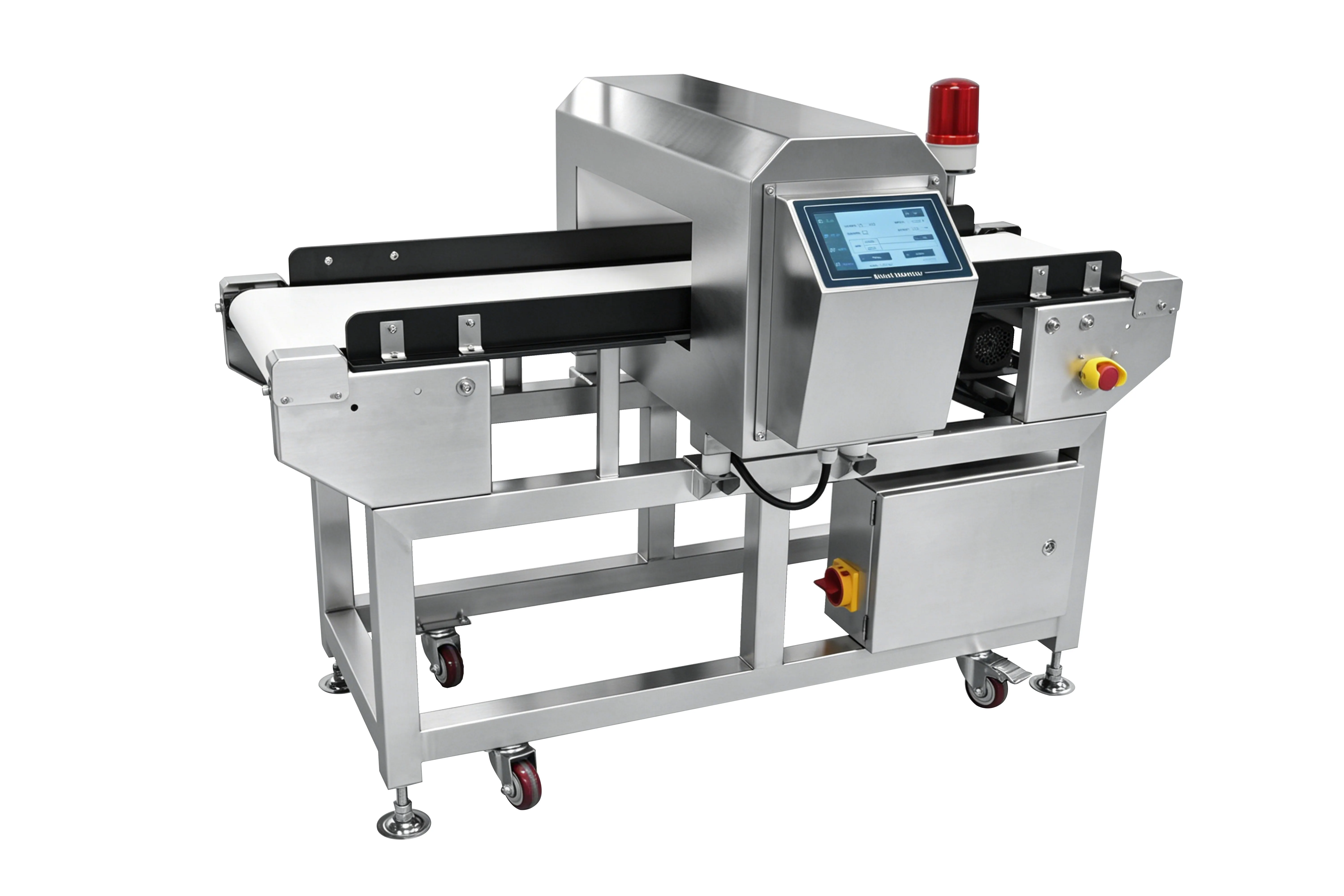 Chaoqiang CQ-910K touch screen metal detector on conveyor