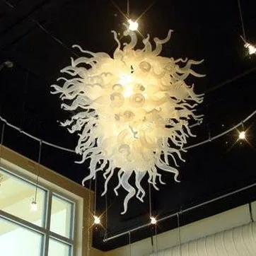 

Designer Frosted White LED Hand Blown Murano Glass Chandelier Light