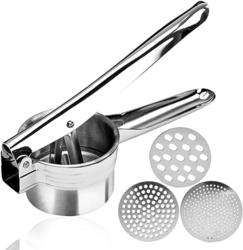 

Potato Ricer Vegetable Masher Stainless Steel With Three Kinds Of Baffle Plates