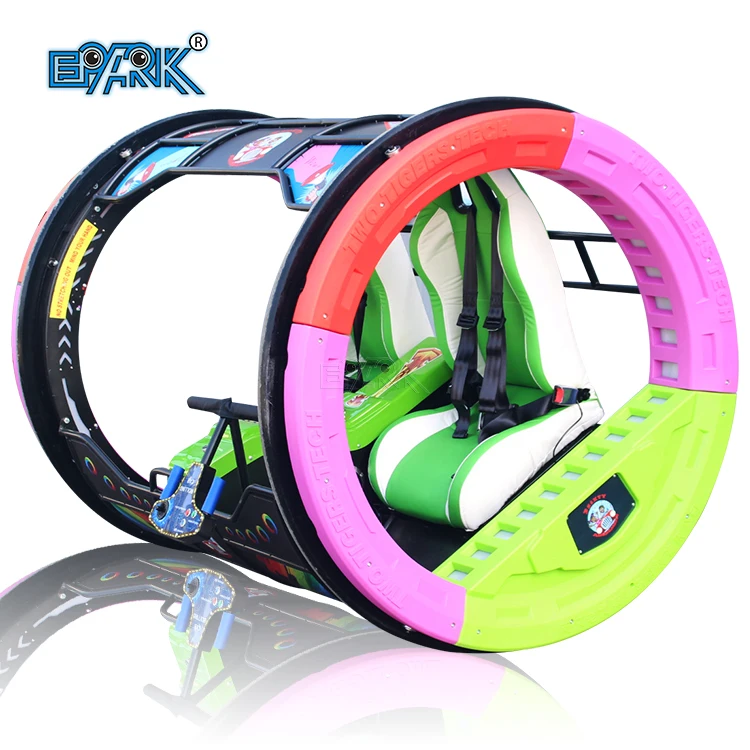 

Amusement Park Rides New 360 Degree Electric Leswing Happy Car Double Players 360 Rolling Cars, Red,yellow,green,purple, blue