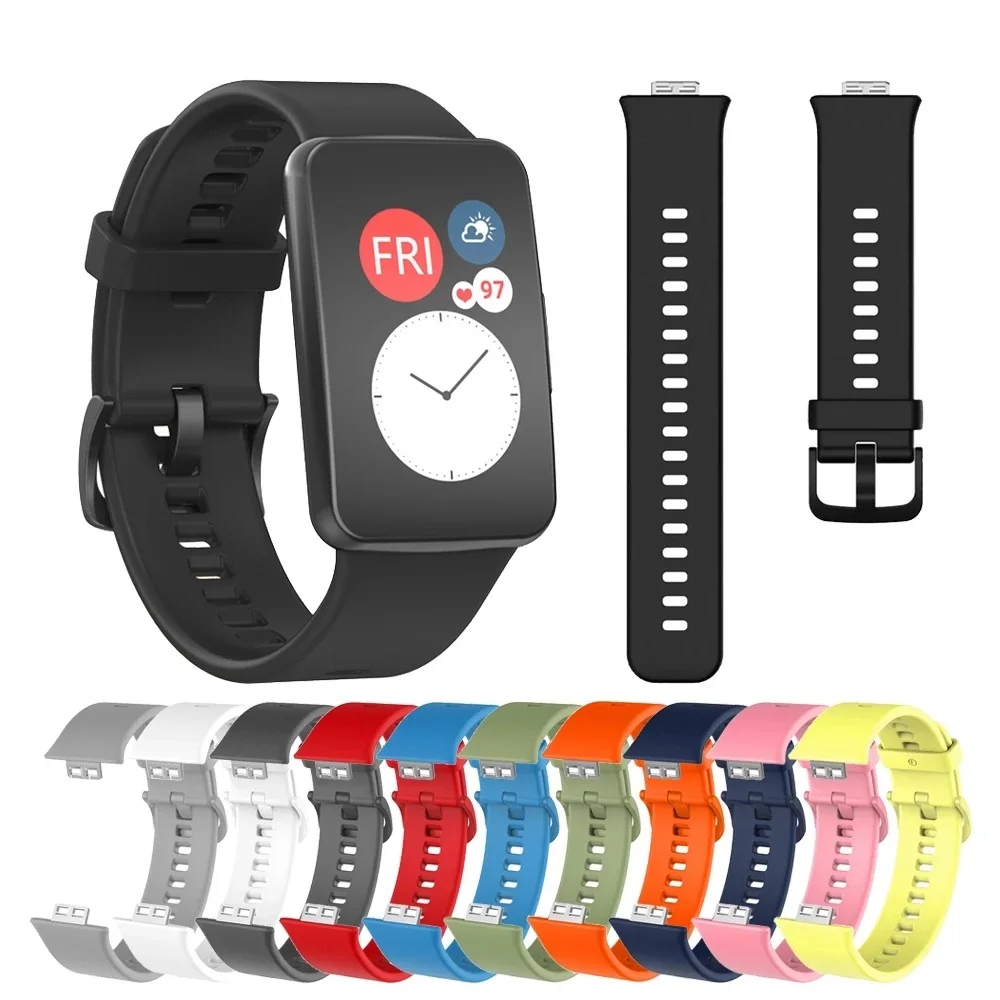 

New Replacement Bracelet Wristband Woman Man Soft Sport Silicone Band For Huawei Watch Fit Strap, 14 colors