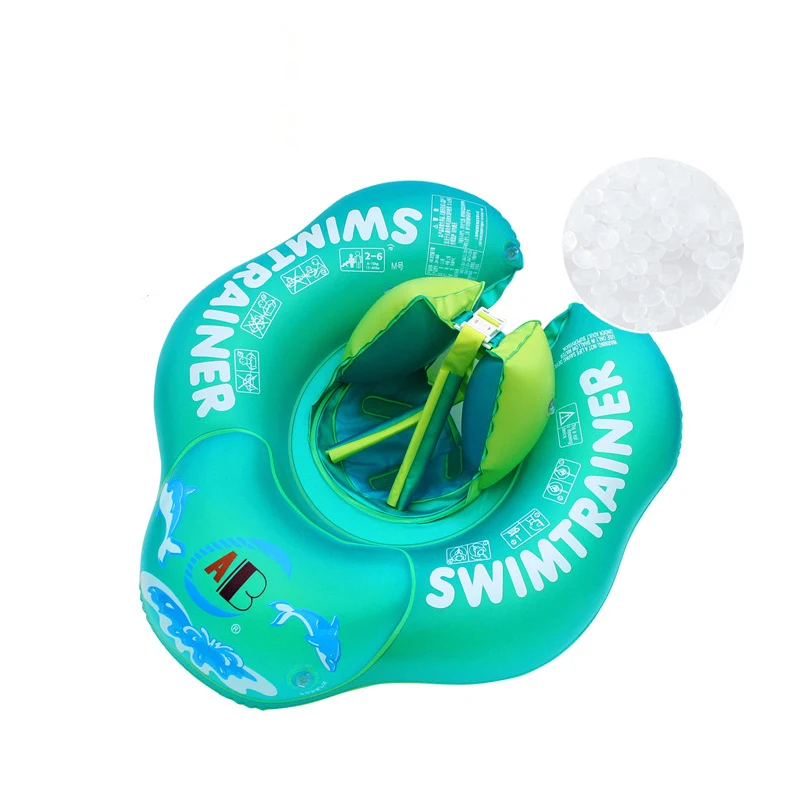 

Wholesale PPyou upgrade baby inflatable neck seat kids pool swimming neck feather gliiter float ring infant toddler swim rings, Bule