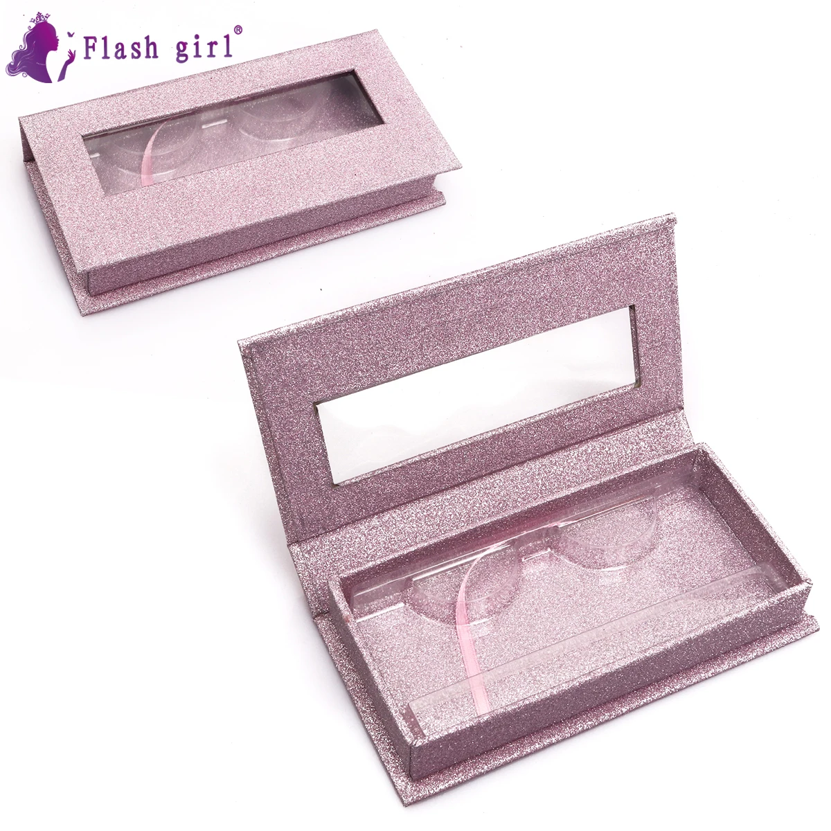 

Hot sale 3D Mink Eyelashes box 19# fashion rectangle packaging, Black color
