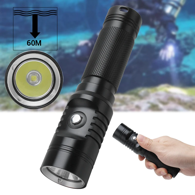 

BORUiT High Quality Aluminum Alloy 10W Rechargeable LED Flashlight 1800LM Super Bright IPX8 Waterproof Diving Flashlight