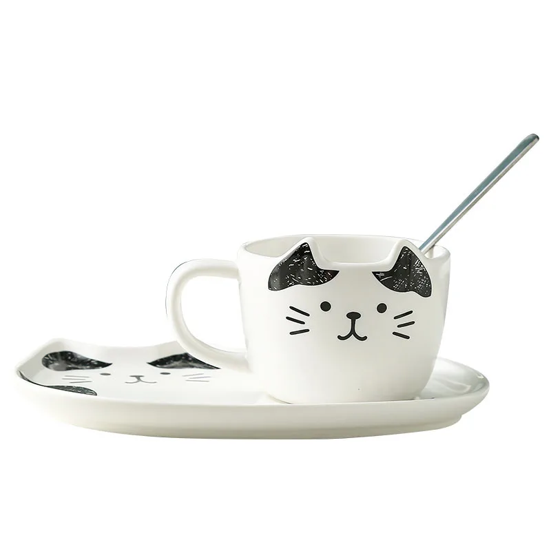 

Nordic Style INS Cup and Saucer Creative Cat Ceramic Cup Set Office Coffee Cup
