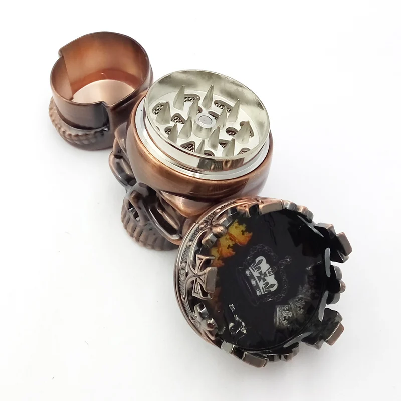 

2020 Custom mini 3 layer fancy skull smoking herb grinder plastic accessories tobacco weed grinder smoking, 2 colors