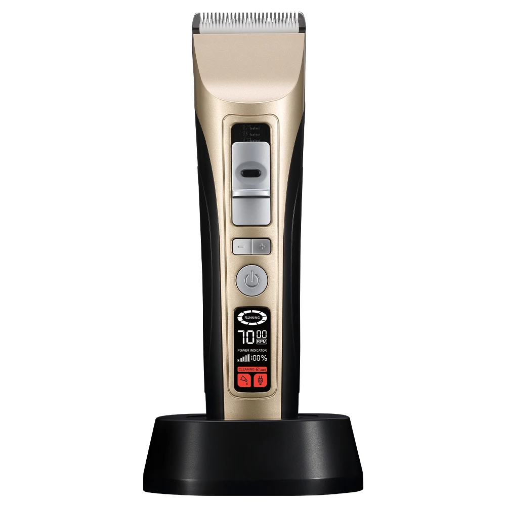 

Quiet Cordless Long Cat manufacture Electric LED display dog low noise Dog Shaver Trimmer, Gold