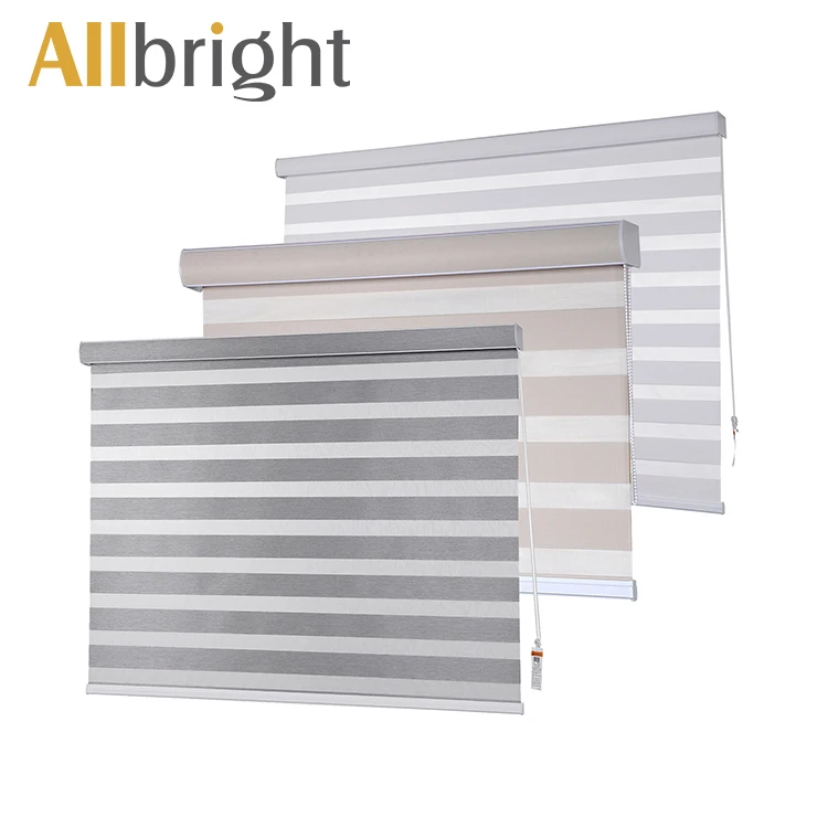 

Durable Manual Light Filtering Yarn Dye Blackout Polyester Material Window Curtain Zebra Blinds