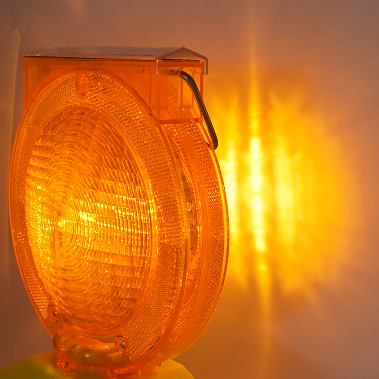 
Amber/Red Traffic Safety Warning Light Solar Barricade Lamp 