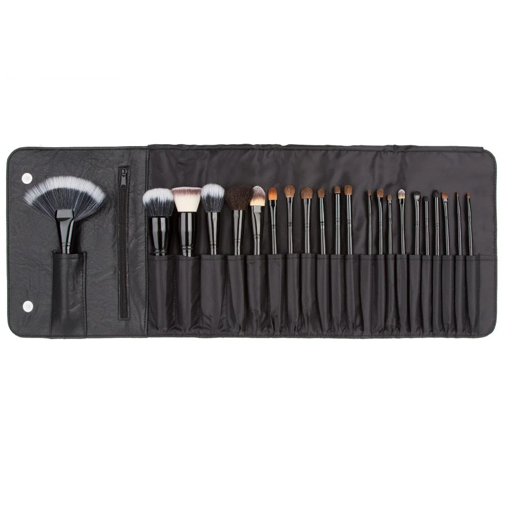 

22pcs Best private label red and black makeup brushes natural hair make up brushes, Black&red