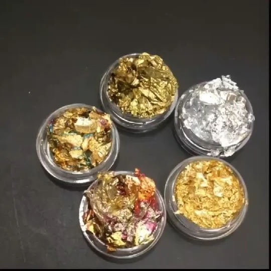 

TSZS popular gold silver irregular 3D glitter DIY manicure nail foil paper aluminum sticker nail art decoration
