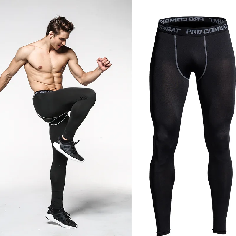 

Men's Compression Pants Dry Cool Sports Baselayer Running Workout Active Tights Leggings Yoga, Black