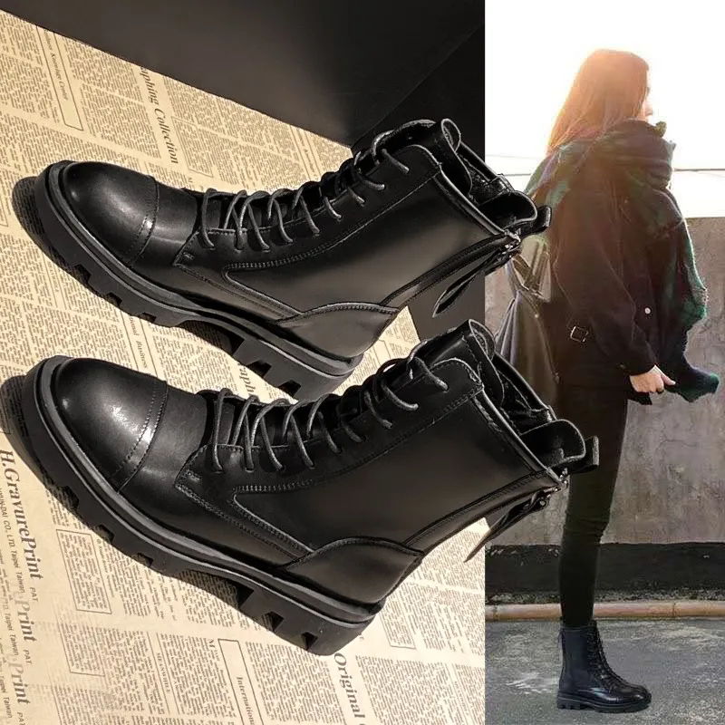 

Casual Boots Women's Shoes leather Boots Women Shoes Woman 2021 Fashion Warm Winter Ankle Ladies Booties zapatillas mujer