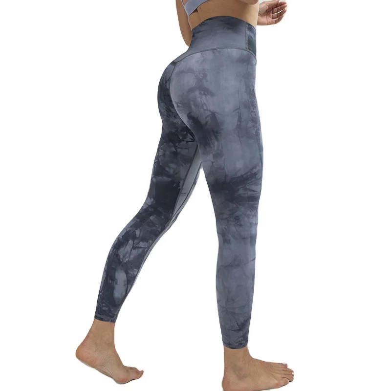 

Tie Dyed Women Naked Feeling Tummy Control Workout Sports Casual Leggins, Customized colors