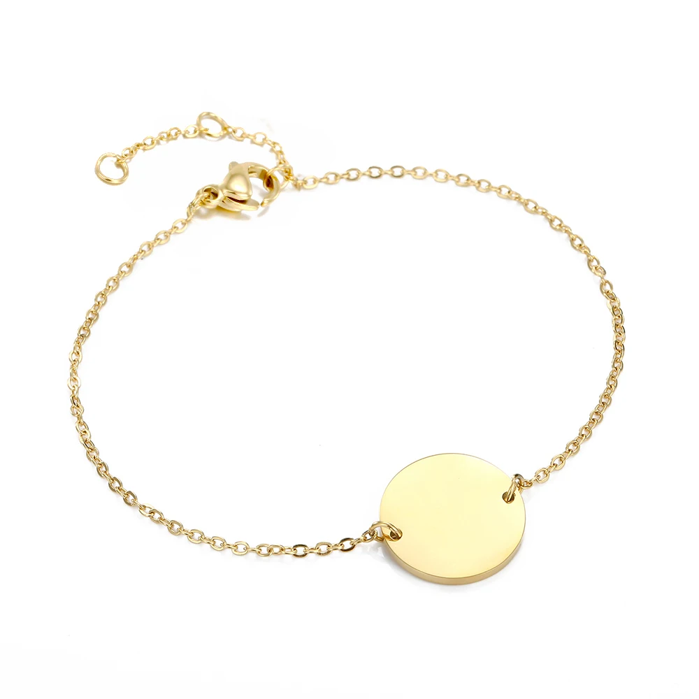 

eManco Charm Bracelet 316L Stainless Steel Round Coin Bracelet