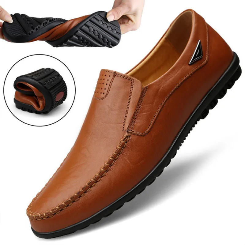 Genuine Leather Men Casual Shoes Luxury 